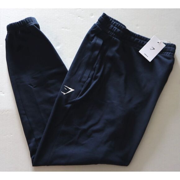 Gymshark A2A7T Men's Sz L Navy Blue Heavyweight Essential Oversized Joggers - Picture 11 of 12